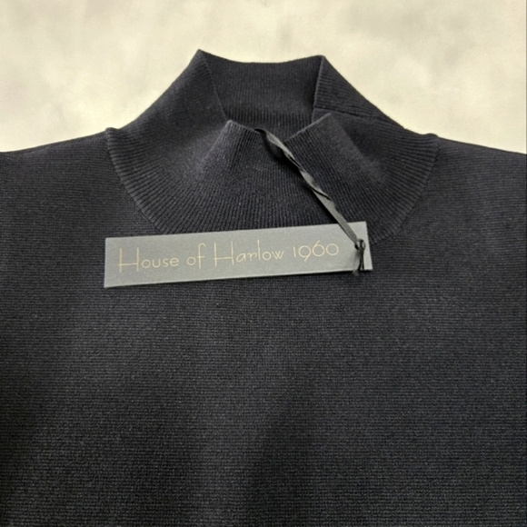 House of Harlow 1960 New Black Knit High Neck Sleeveless Sweater Size M - Picture 1 of 10